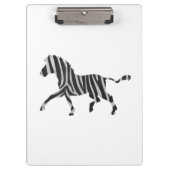 Zebra Black and Light Gray Silhouette Klemmbrett (Vorderseite)