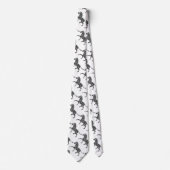 Zebra Black and Light Gray Silhouette Krawatte (Vorderseite)