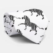 Zebra Black and Light Gray Silhouette Krawatte (Gerollt)