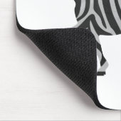 Zebra Black and Light Gray Silhouette Mousepad (Ecke)