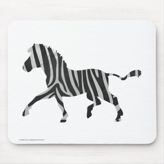 Zebra Black and Light Gray Silhouette Mousepad (Vorne)