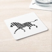 Zebra Black and Light Gray Silhouette Rechteckiger Pappuntersetzer (angewinkelt)