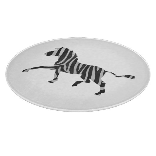 Zebra Black and Light Gray Silhouette Schneidebrett (Ecke)