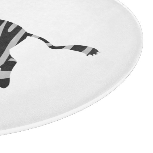 Zebra Black and Light Gray Silhouette Schneidebrett (Ecke)