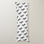 Zebra Black and Light Gray Silhouette Seitenschläferkissen (Vorderseite Vertikal)