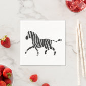 Zebra Black and Light Gray Silhouette Serviette (Beispiel)