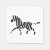 Zebra Black and Light Gray Silhouette Serviette (Vorderseite)