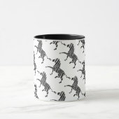 Zebra Black and Light Gray Silhouette Tasse (Zentrum)