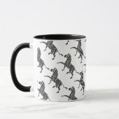 Zebra Black and Light Gray Silhouette Tasse (Links)