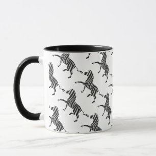 Zebra Black and Light Gray Silhouette Tasse