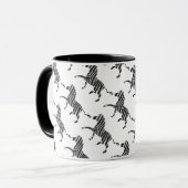 Zebra Black and Light Gray Silhouette Tasse (Vorderseite Links)