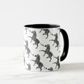 Zebra Black and Light Gray Silhouette Tasse (VorderseiteRechts)