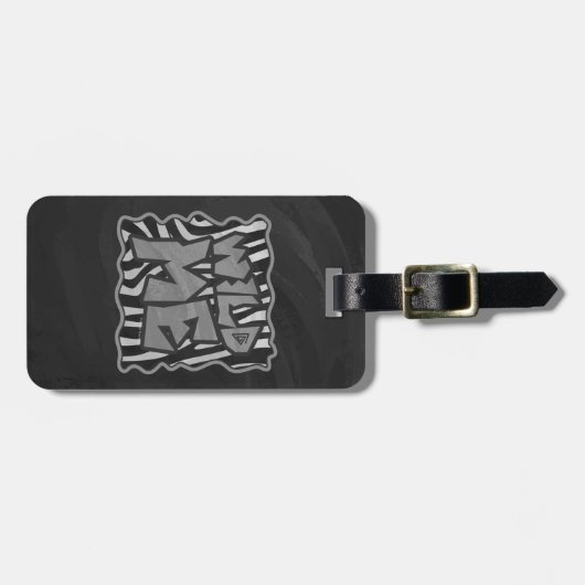 Zebra Black and Light Gray Wild Me Gepäckanhänger (Vorderseite horizontal)