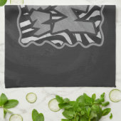 Zebra Black and Light Gray Wild Me Geschirrtuch (Gefaltet)
