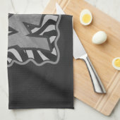 Zebra Black and Light Gray Wild Me Geschirrtuch (Viertel Falte)