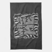 Zebra Black and Light Gray Wild Me Geschirrtuch (Vertikal)