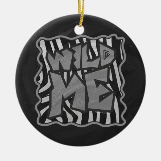 Zebra Black and Light Gray Wild Me Keramikornament (Vorne)