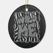 Zebra Black and Light Gray Wild Me Keramikornament (Links)