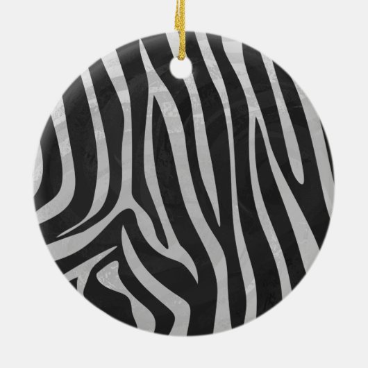 Zebra Black and Light Gray Wild Me Keramikornament (Hinten)