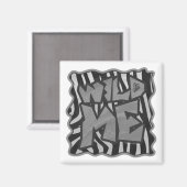 Zebra Black and Light Gray Wild Me Magnet (Vorderseite/Rückseite)