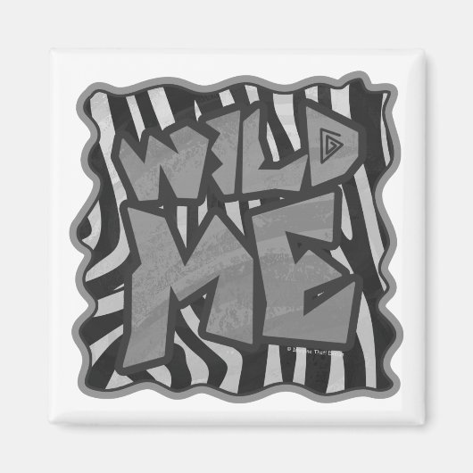 Zebra Black and Light Gray Wild Me Magnet (Vorne)
