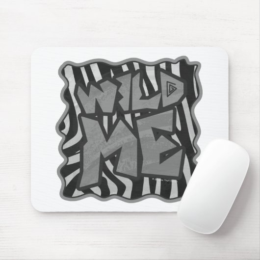 Zebra Black and Light Gray Wild Me Mousepad (Mit Mouse)