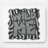 Zebra Black and Light Gray Wild Me Mousepad (Vorne)
