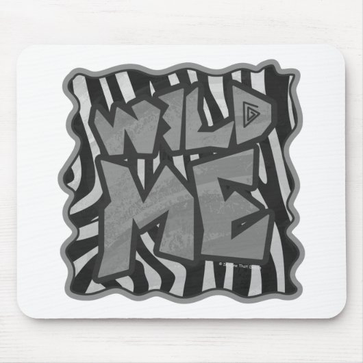 Zebra Black and Light Gray Wild Me Mousepad (Vorne)