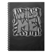 Zebra Black and Light Gray Wild Me Notizblock (Vorderseite)