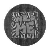 Zebra Black and Light Gray Wild Me Schneidebrett (Vorderseite)