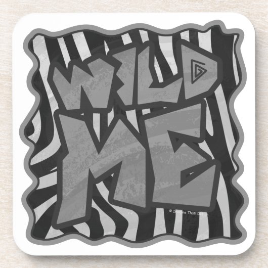 Zebra Black and Light Gray Wild Me Untersetzer (Vorderseite)
