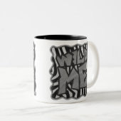 Zebra Black and Light Gray Wild Me Zweifarbige Tasse (VorderseiteRechts)
