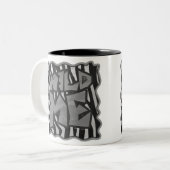 Zebra Black and Light Gray Wild Me Zweifarbige Tasse (Vorderseite Links)