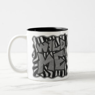 Zebra Black and Light Gray Wild Me Zweifarbige Tasse
