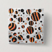 Zebra Black and Orange Polka Dots Button (Vorderseite)