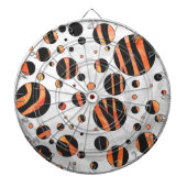 Zebra Black and Orange Polka Dots Dartscheibe (vorne)