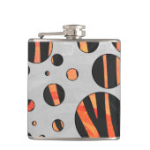 Zebra Black and Orange Polka Dots Flachmann (Vorderseite)