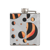 Zebra Black and Orange Polka Dots Flachmann (Rückseite)