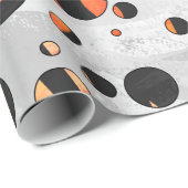 Zebra Black and Orange Polka Dots Geschenkpapier (Rolleneckpunkt)