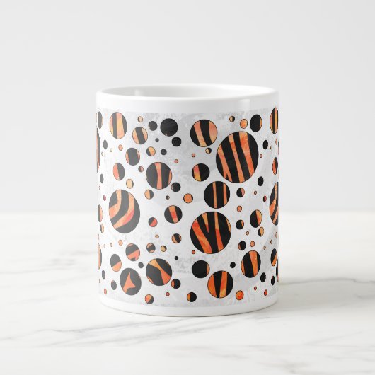 Zebra Black and Orange Polka Dots Jumbo-Tasse (Vorderseite)