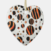 Zebra Black and Orange Polka Dots Keramikornament (Rechts)