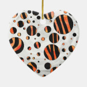 Zebra Black and Orange Polka Dots Keramikornament (Hinten)