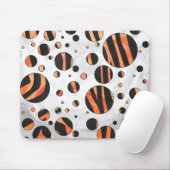 Zebra Black and Orange Polka Dots Mousepad (Mit Mouse)