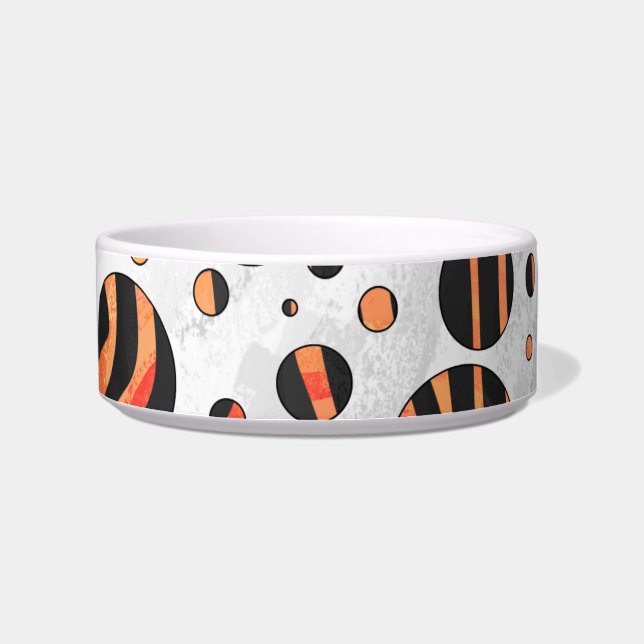 Zebra Black and Orange Polka Dots Napf (Rechts)