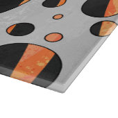 Zebra Black and Orange Polka Dots Schneidebrett (Ecke)