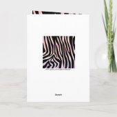 Zebra Black and Pink Monogram Karte (Rückseite)