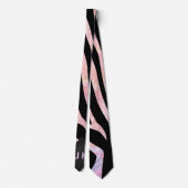 Zebra Black and Pink Monogram Krawatte (Rückseite)