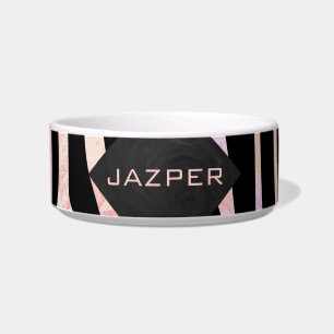 Zebra Black and Pink Monogram Napf
