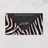 Zebra Black and Pink Monogram Visitenkarte (Rückseite)