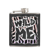 Zebra Black and Pink Wild me Flachmann (Vorderseite)